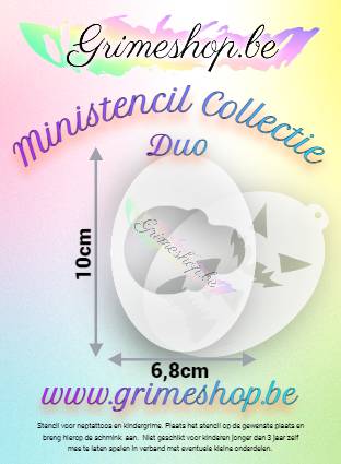 Ministencil Halloween faces skull (2 stencils)