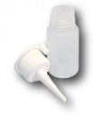 25ml fles plastic + puf dop