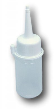 25ml fles plastic + puf dop