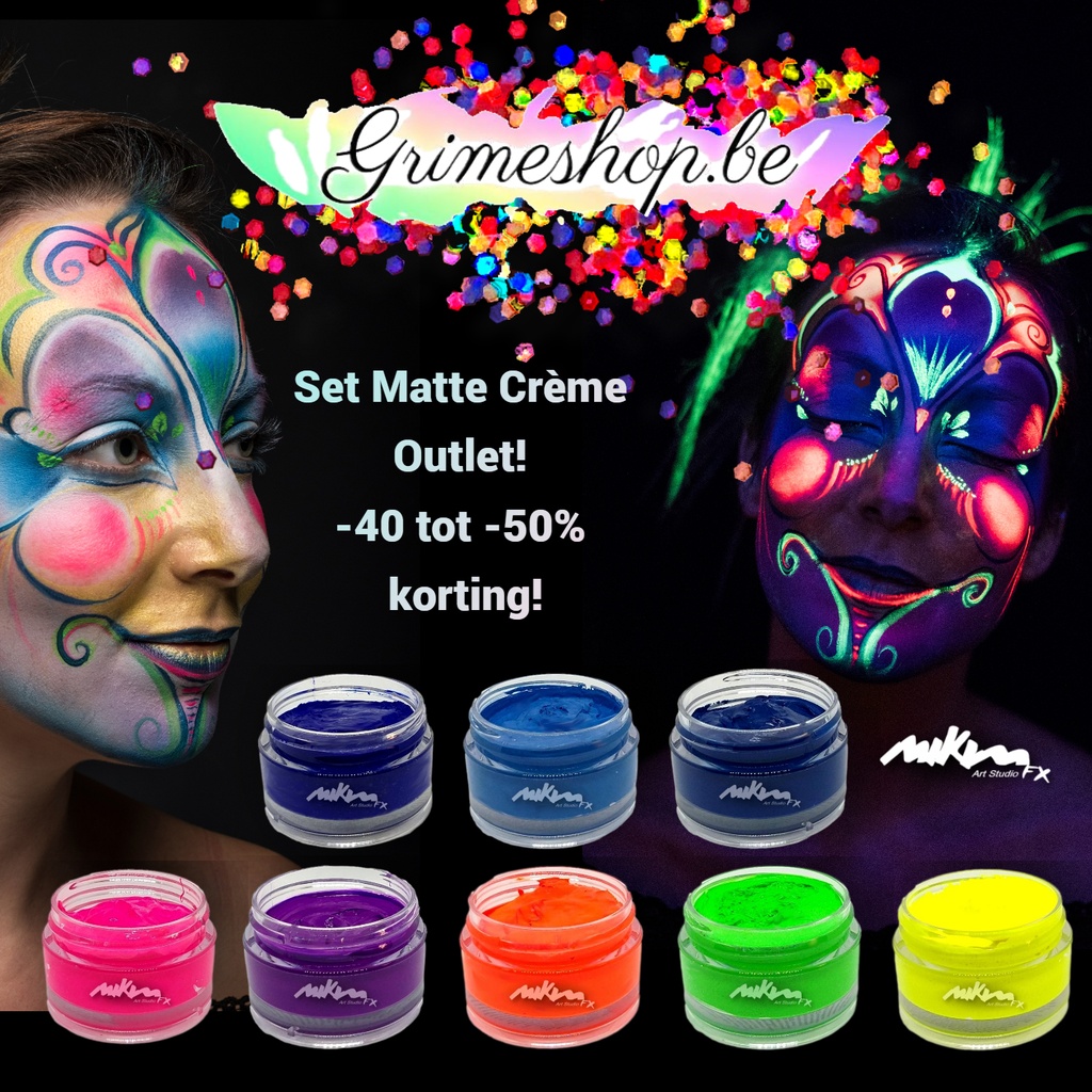 Set Matte Crème Fluo en blauw (outlet)