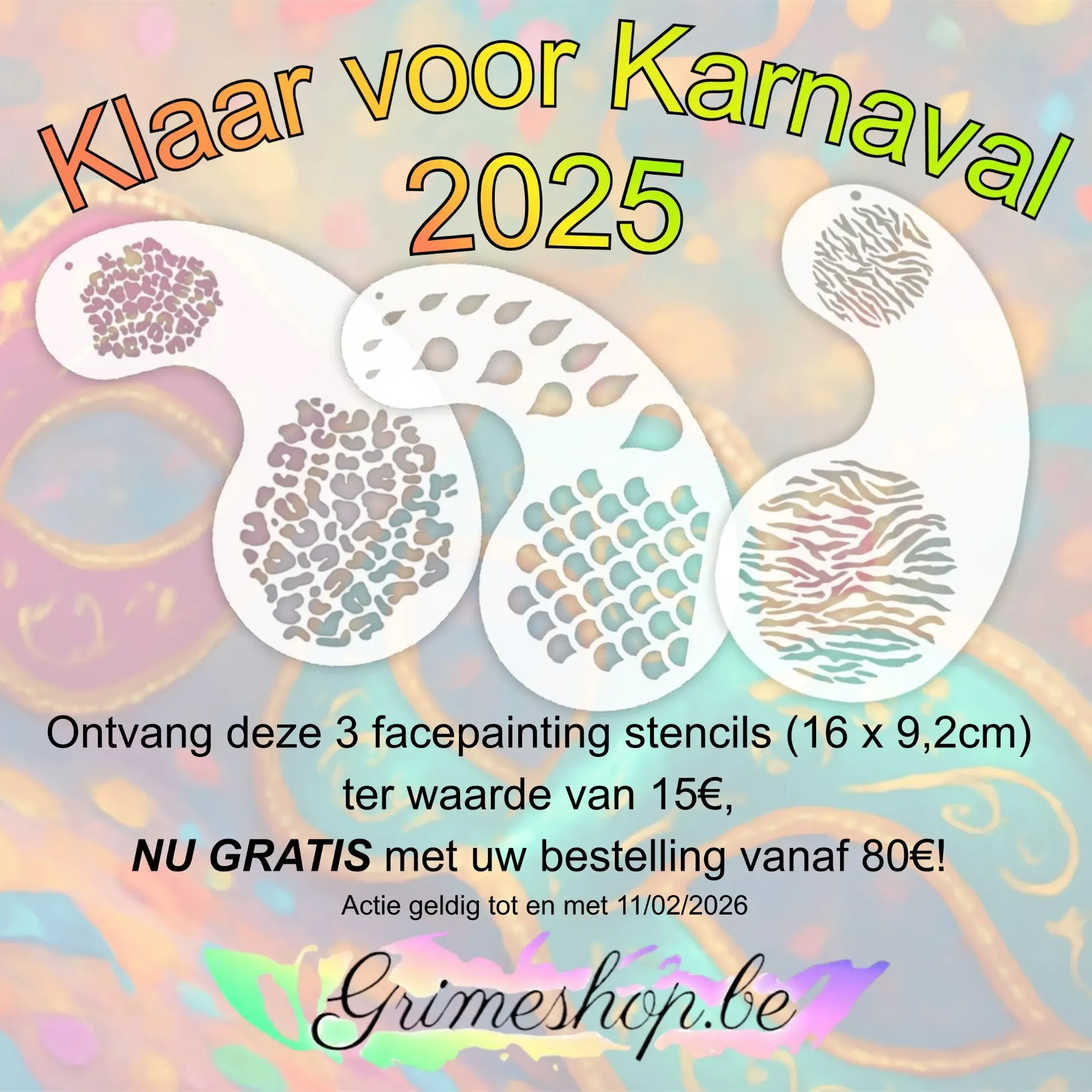 Gratis product - Set 3 stencils - Karnaval 2025