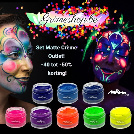 Set Matte Crème Fluo en blauw (outlet)